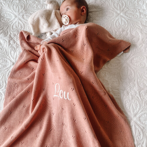 Borduring: Blanket Lilly pink