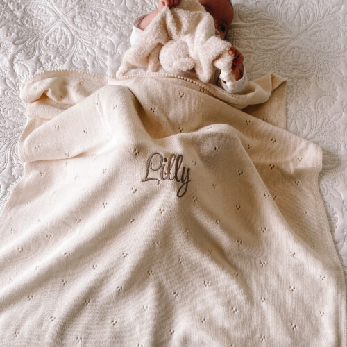 Borduring: Blanket Lilly beige