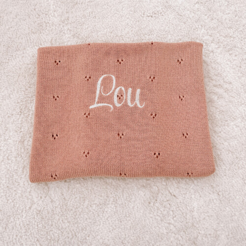 Borduring: Blanket Lilly pink