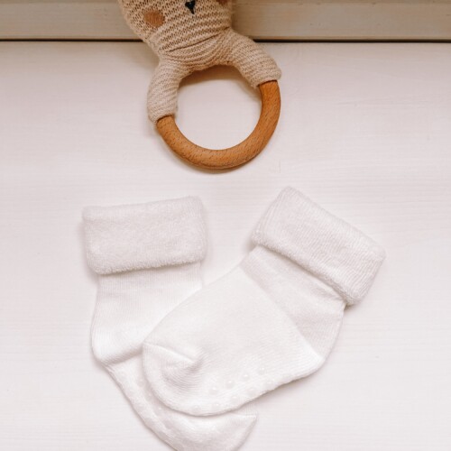 Soft Cotton Anti-Slip Socks white