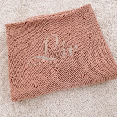 Borduring: Blanket Lilly pink