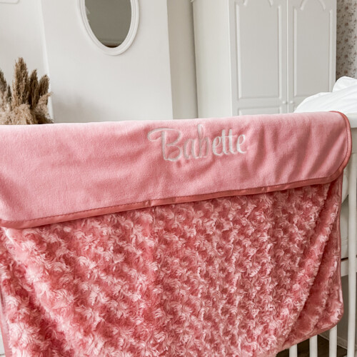 Borduring: Blanket Rosie old pink